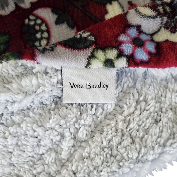Vera Bradley Floral Bordeux Blooms 50x80 Fleece Plush Throw Blanket Retired - Picture 6 of 8